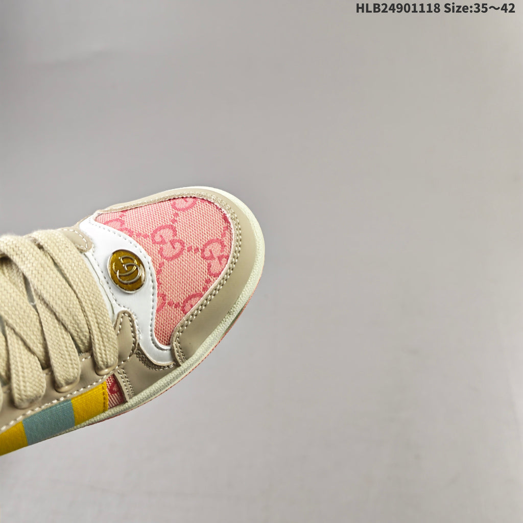 Gucci Screener Low-Top Sneakers in Beige, in Pink and Multicolor - product image from the listing.