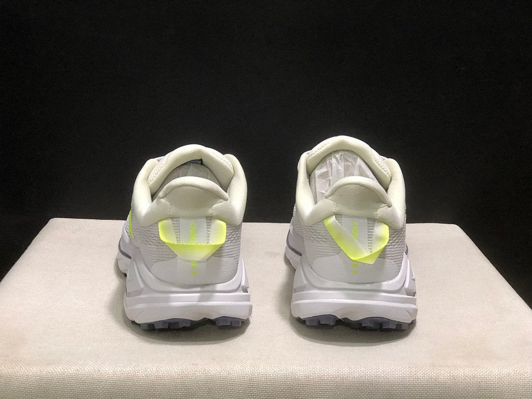 HOKA Challenger 8 Trail Running Shoes, in White and Lime - product image from the listing.