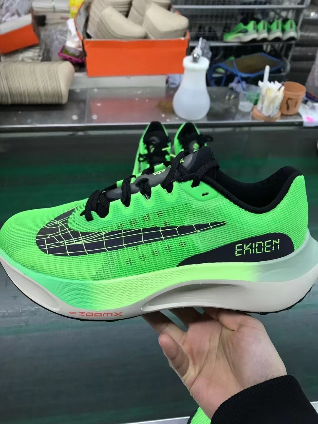 Nike Zoom Fly 5 Ekiden Running Shoes in Green DZ4783-304 - product image from the listing.