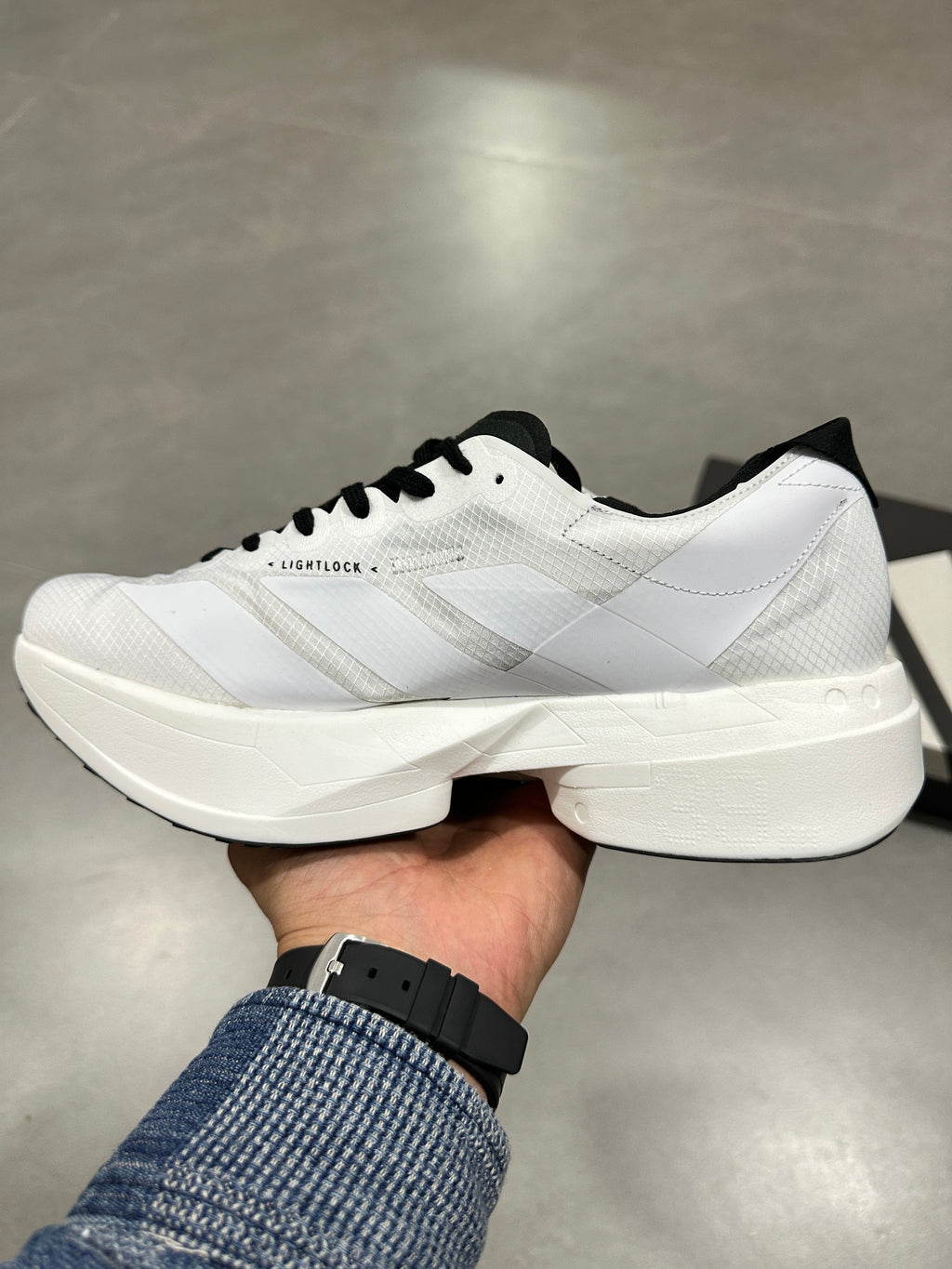 adidas Y-3 Adizero Running Shoes in White Black JR6658 - product image from the listing.