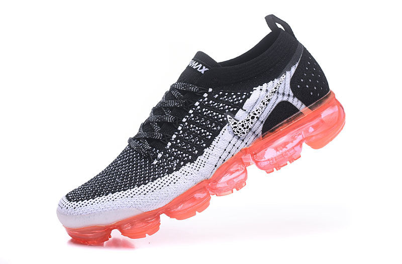 Nike Air VaporMax Flyknit 2 Sneakers in Black White Orange - product image from the listing.