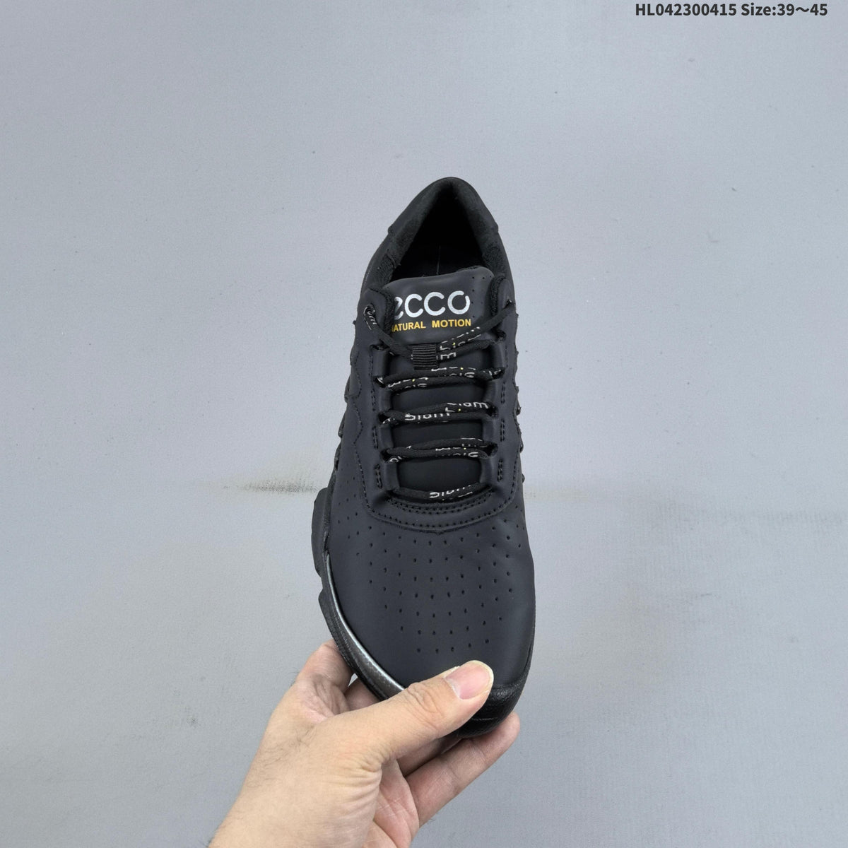 Men's ECCO Black Perforated Lace-Up Sneakers - product image from the listing.