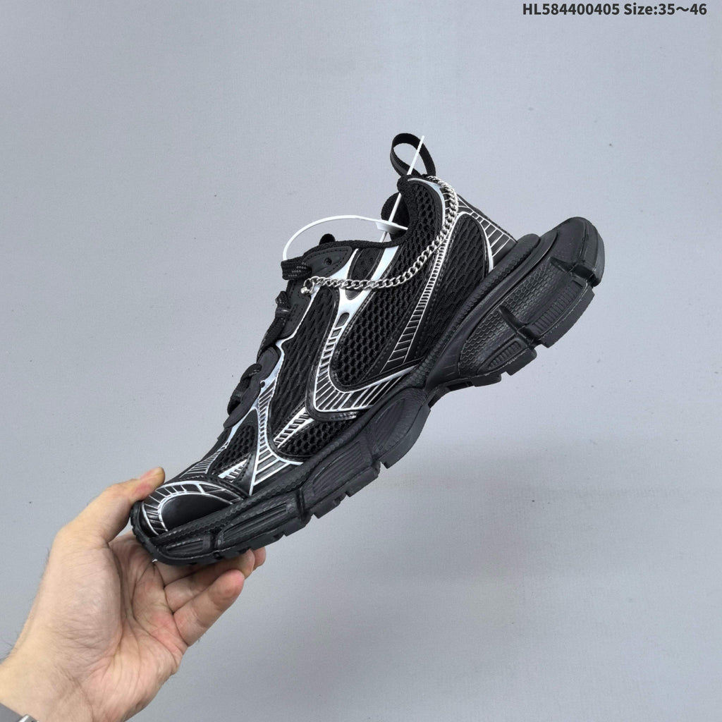 White and Metallic Gold Balenciaga Phantom Sneakers - product image from the listing.
