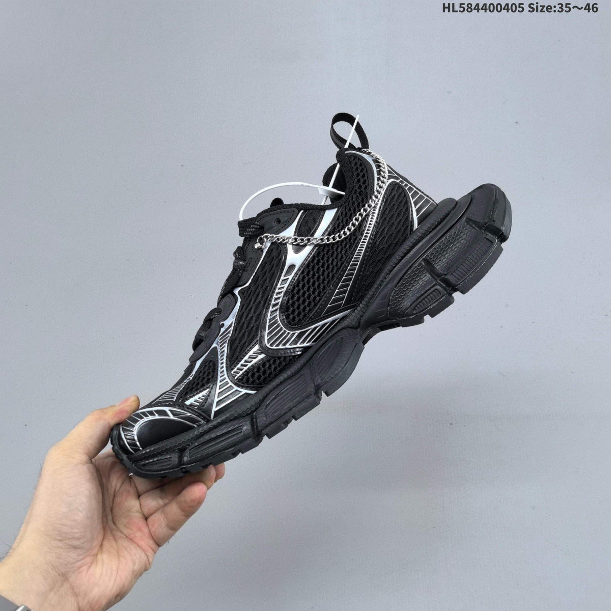 White and Metallic Gold Balenciaga Phantom Sneakers - product image from the listing.