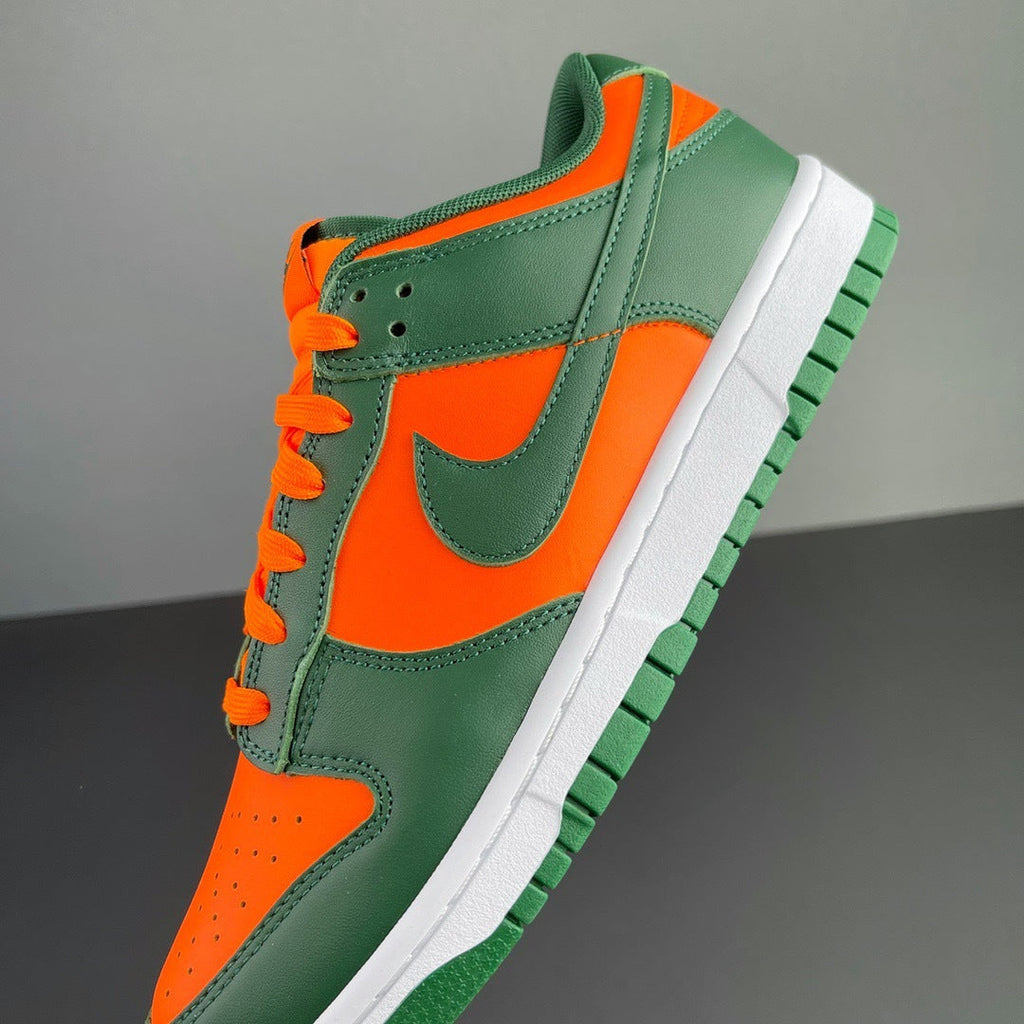 Nike Dunk Low Miami Hurricanes in Green and Orange DD1391-300 - product image from the listing.