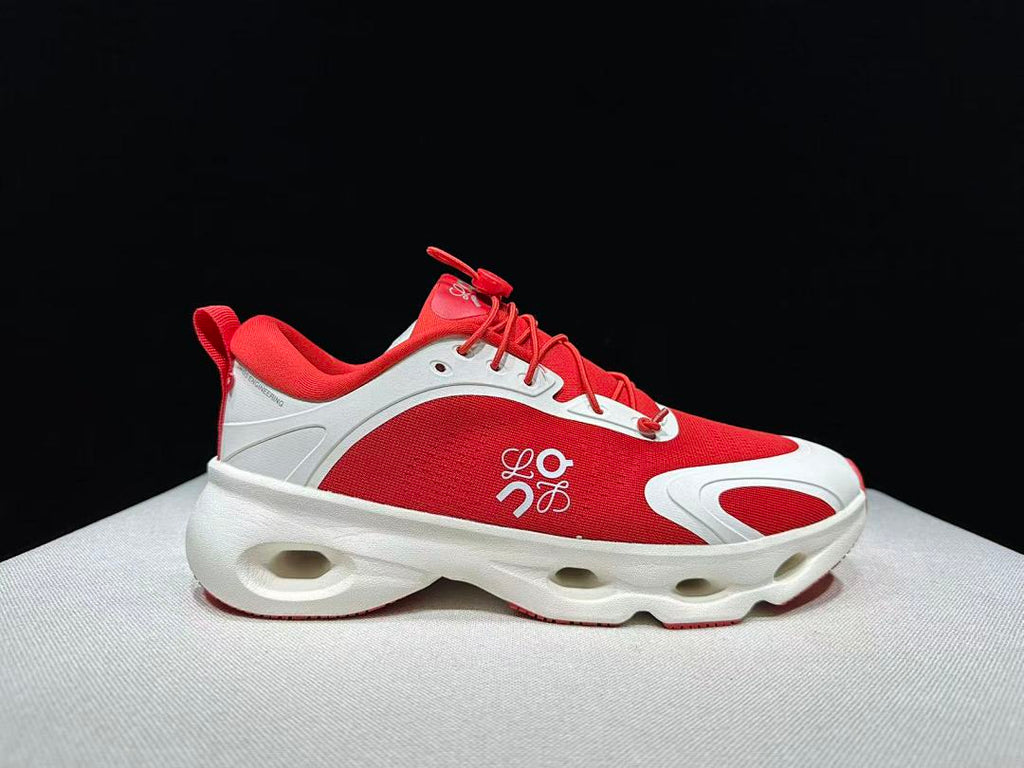 On x Loewe Cloudventure 3.0 Sneakers in Red and White - product image from the listing.