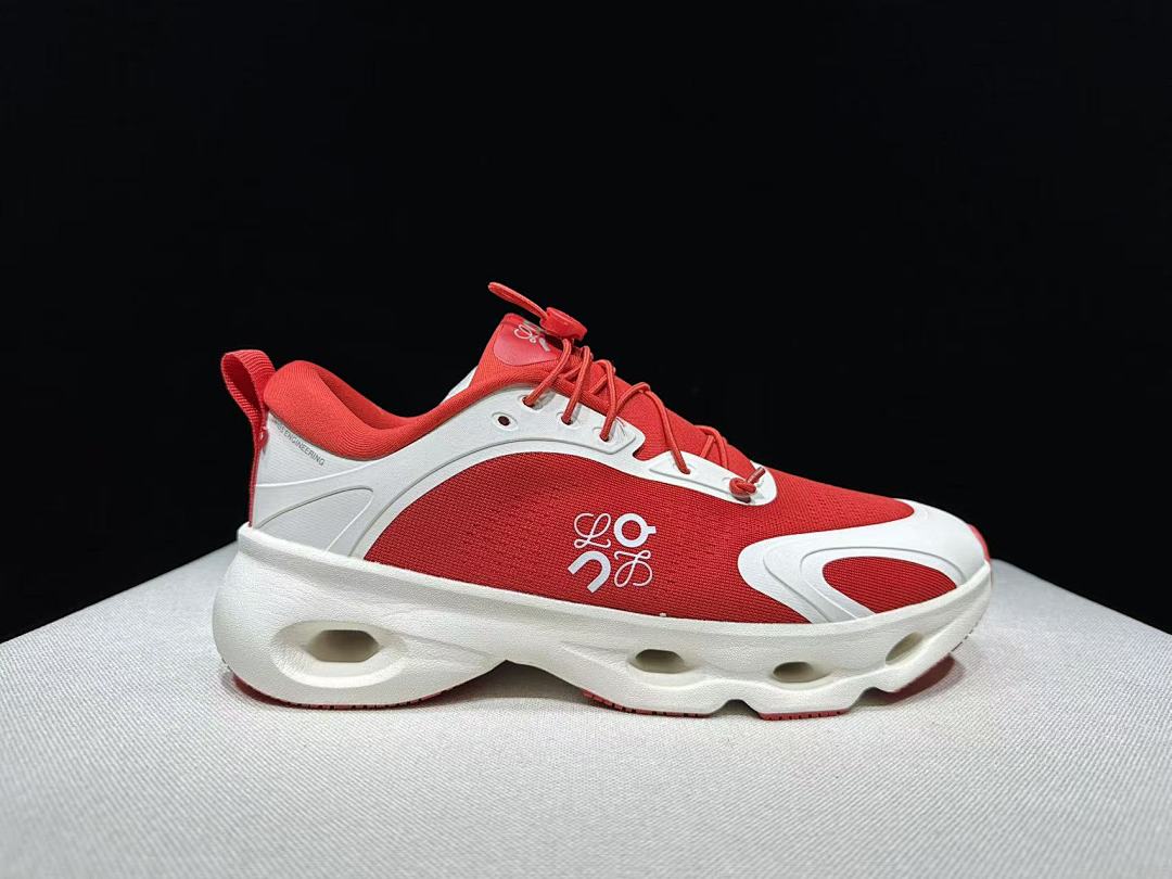 On x Loewe Cloudventure 3.0 Sneakers in Red and White - product image from the listing.