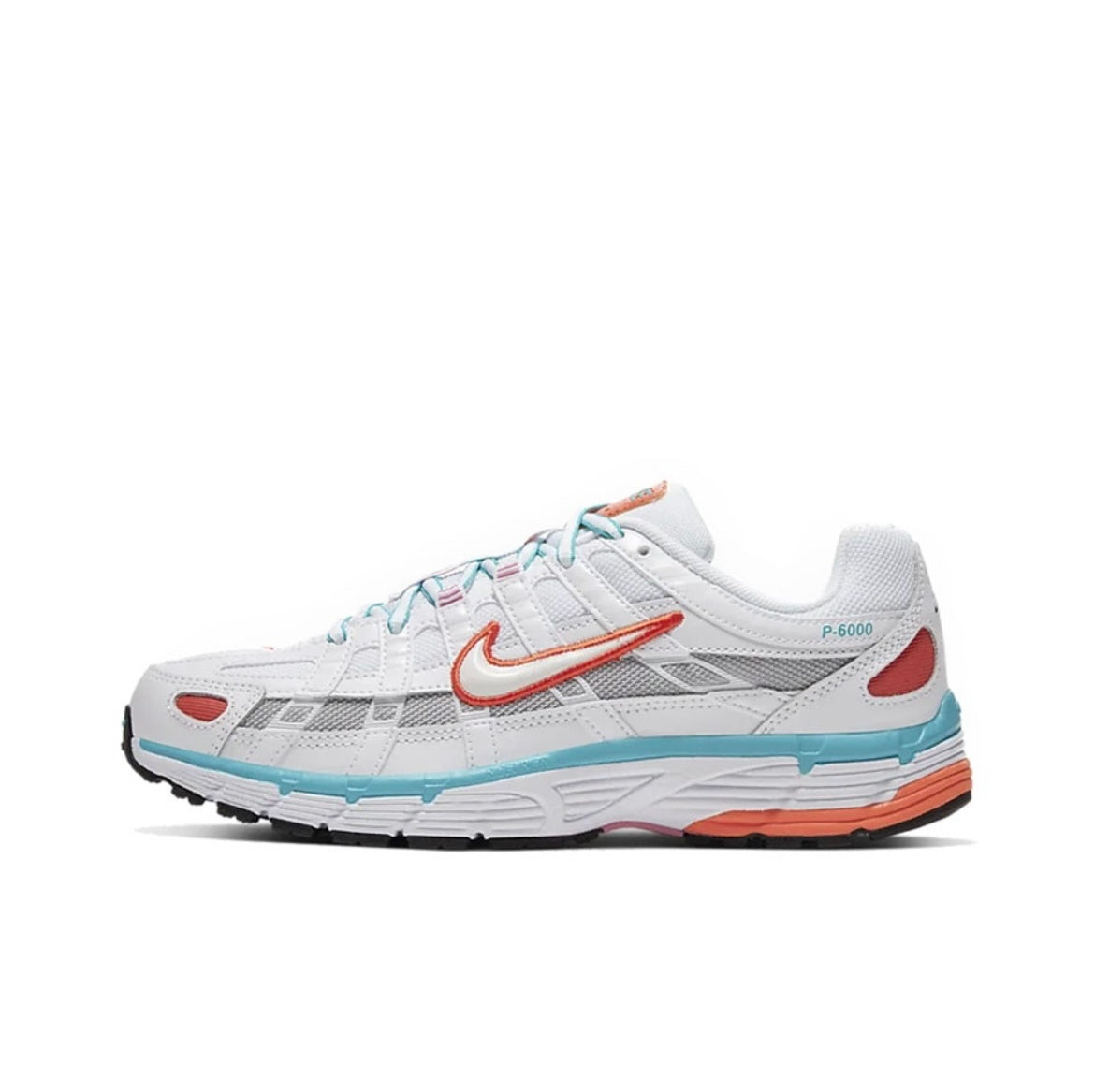 Nike P-6000 Sneakers in White Orange Teal - product image from the listing.