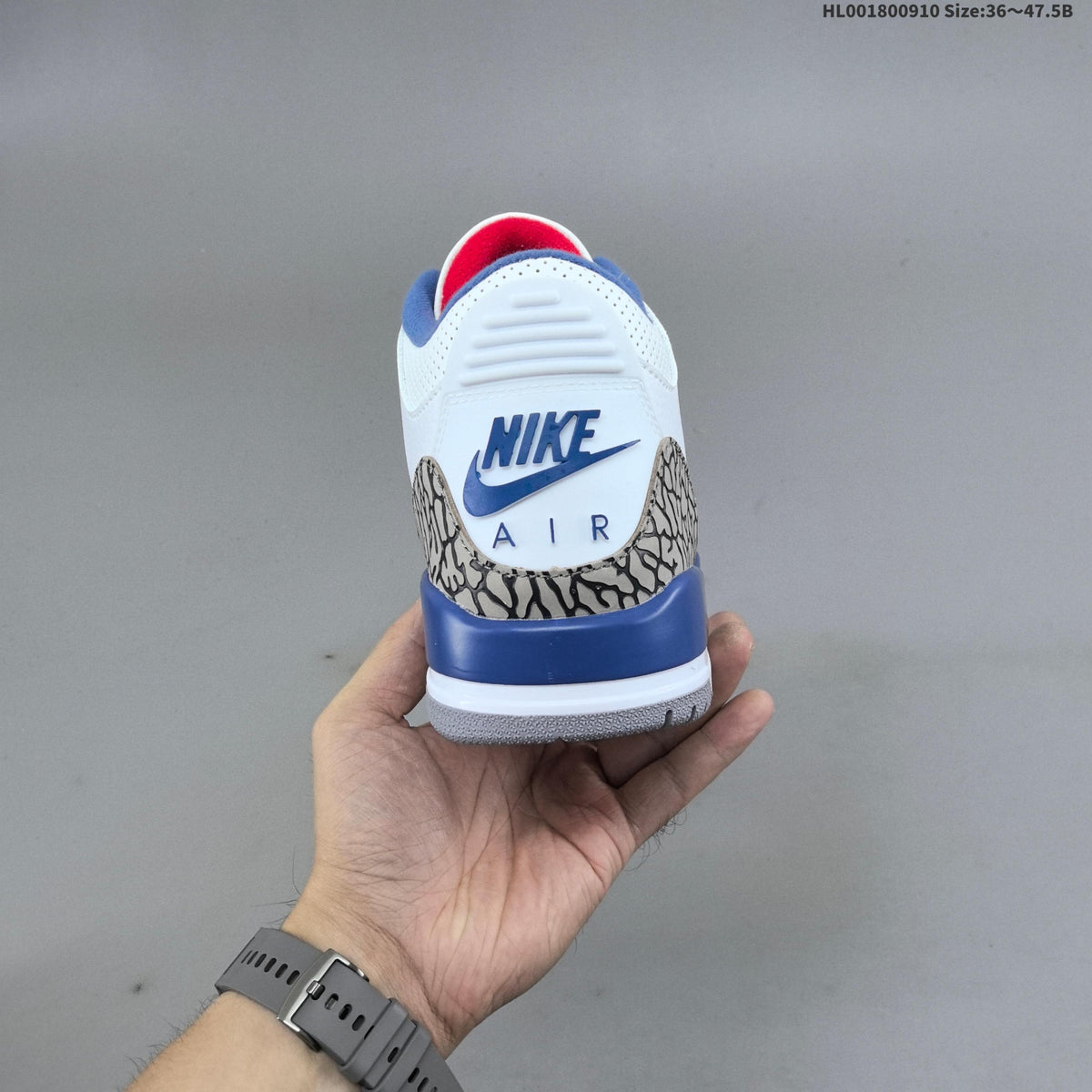 Air Jordan 3 Retro True Blue Sneakers - product image from the listing.
