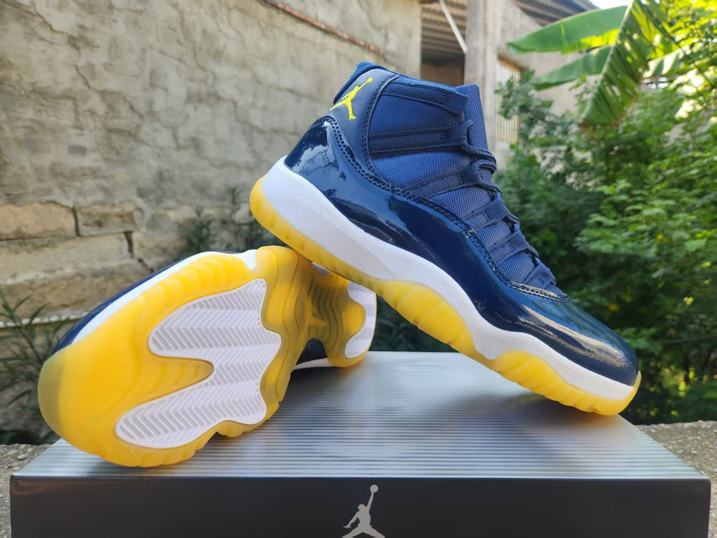 "Deep Navy Yellow" Air Jordan 11 Retro - product image from the listing.