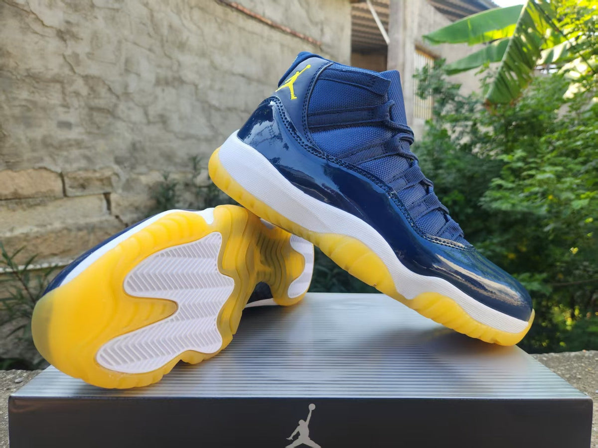 "Deep Navy Yellow" Air Jordan 11 Retro - product image from the listing.