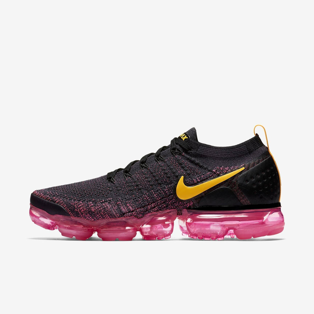 Nike Air VaporMax Flyknit 2 Running Shoes in Black Yellow - product image from the listing.