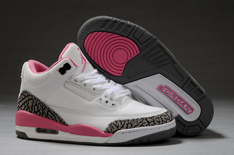 Air Jordan 3 High-Top Sneakers White Pink - product image from the listing.