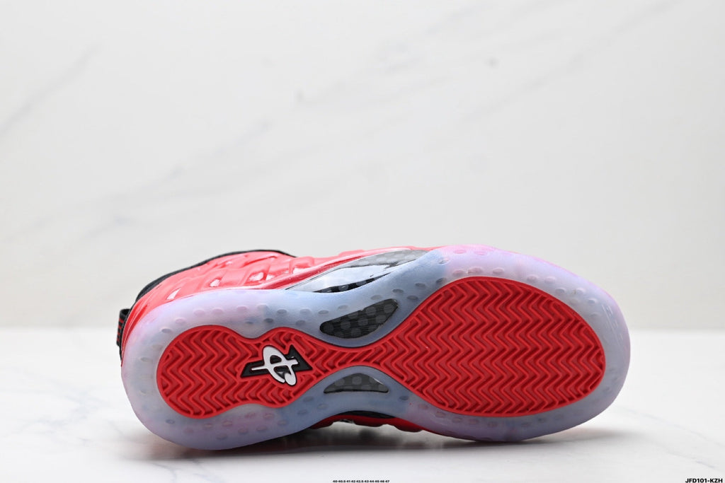 Nike Air Foamposite One Basketball Sneakers in Red and Black - product image from the listing.