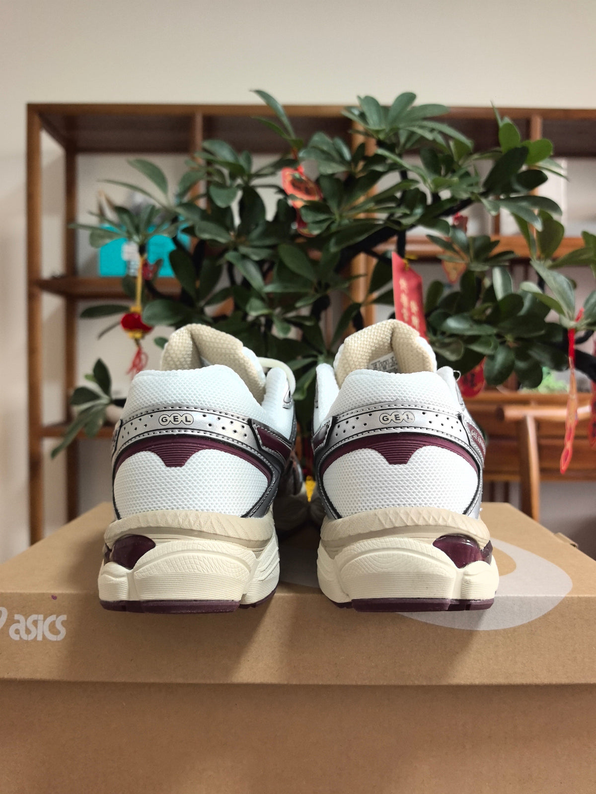 ASICS GEL-Quantum 360 Sneakers in White Cream Purple - product image from the listing.