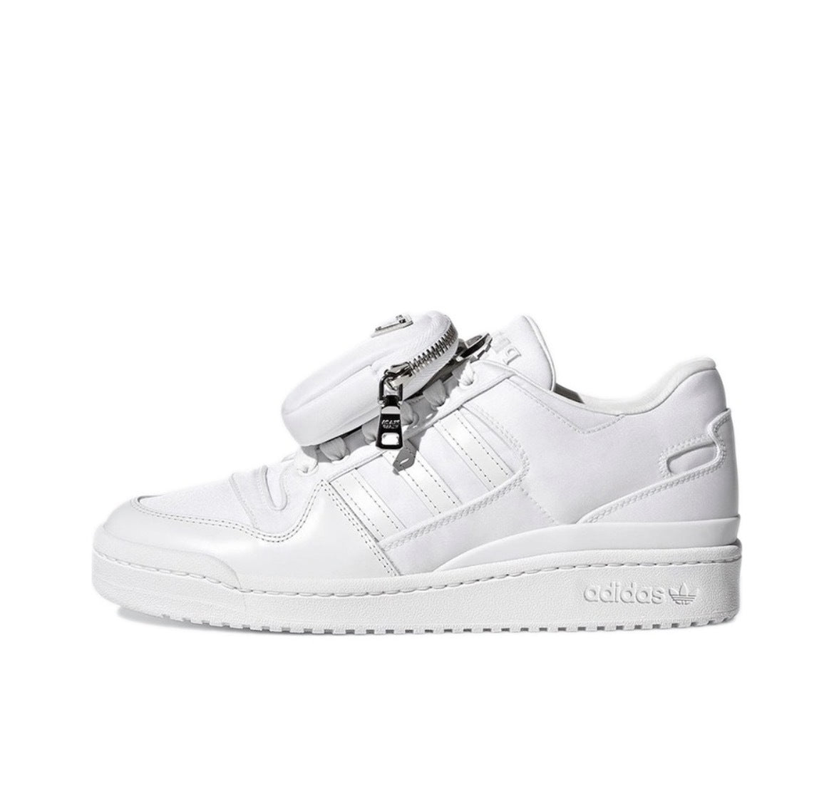 adidas Forum Low White Trainers with Zip Pouch GY7042 - product image from the listing.