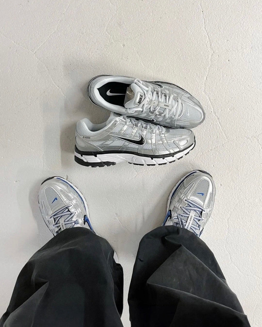 Nike P-6000 Silver Retro-Style Trainers FD9876-101 - product image from the listing.
