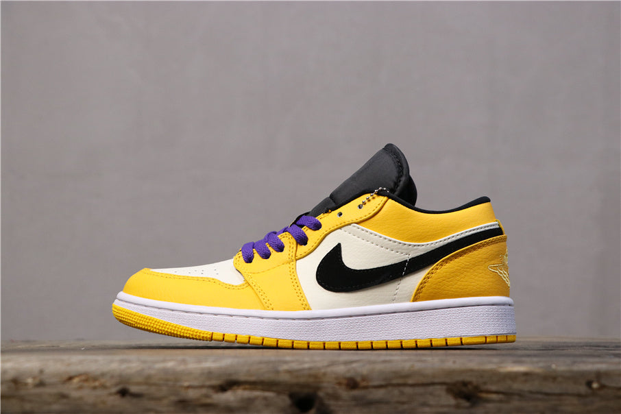 Nike Air Jordan 1 Low Lakers Sneakers in Yellow 553558-700 - product image from the listing.