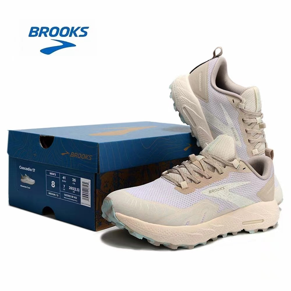 Beige Brooks Cascadia 17 Trail Running Shoes - product image from the listing.