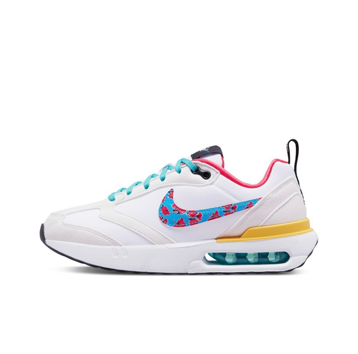 Nike Air Max Dawn Sneakers in White Pink Yellow DQ7772-100 - product image from the listing.
