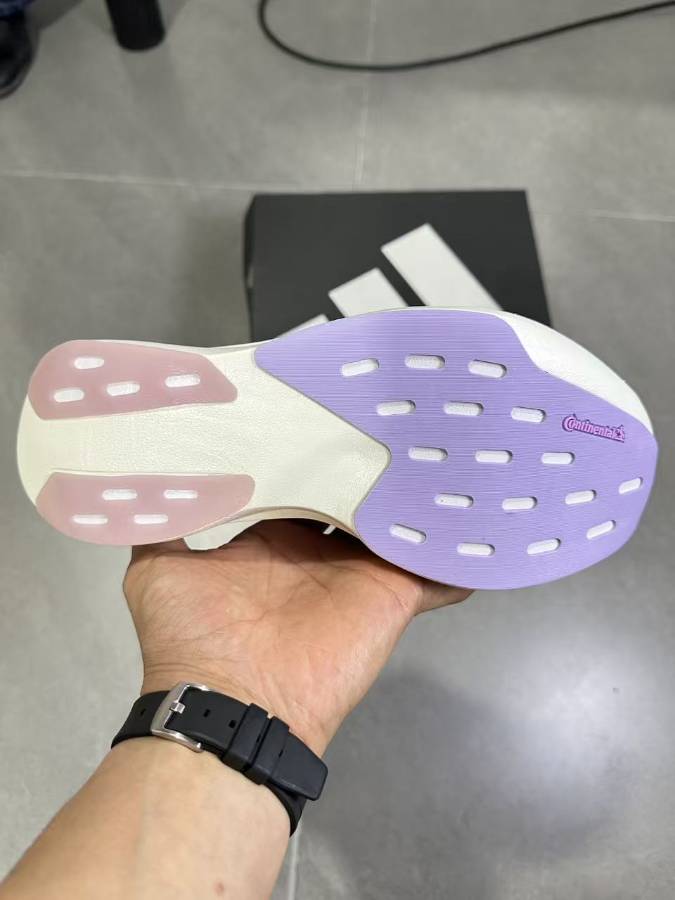 adidas Lightstrike Pro Running Shoes in White Purple KI7354 - product image from the listing.