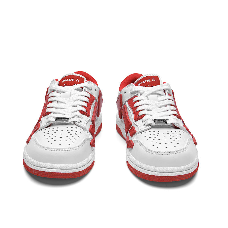 White Low-Top Sneakers in and Red MFS003-124 - product image from the listing.