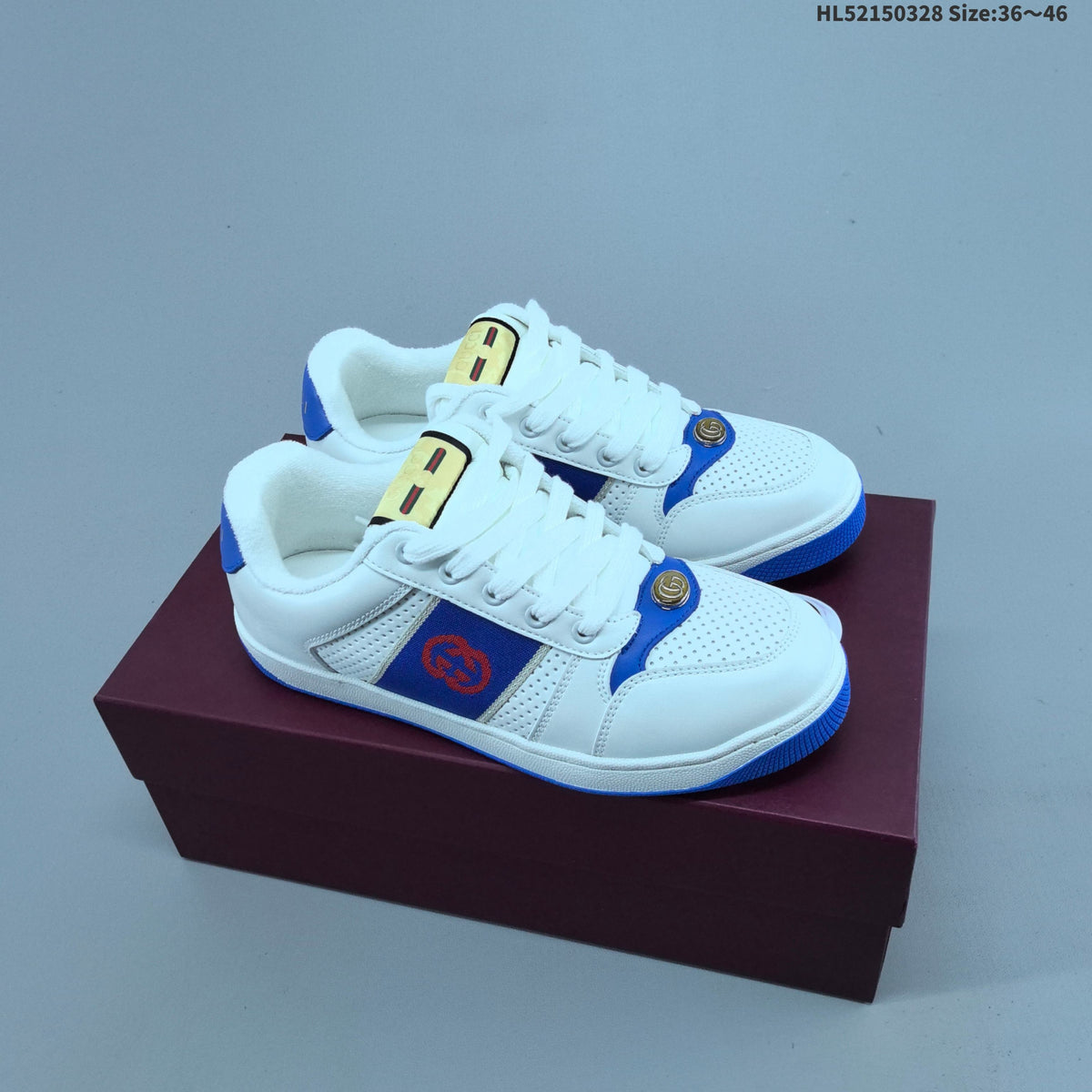 Gucci Screener Distressed Low-Cut Sneakers - product image from the listing.
