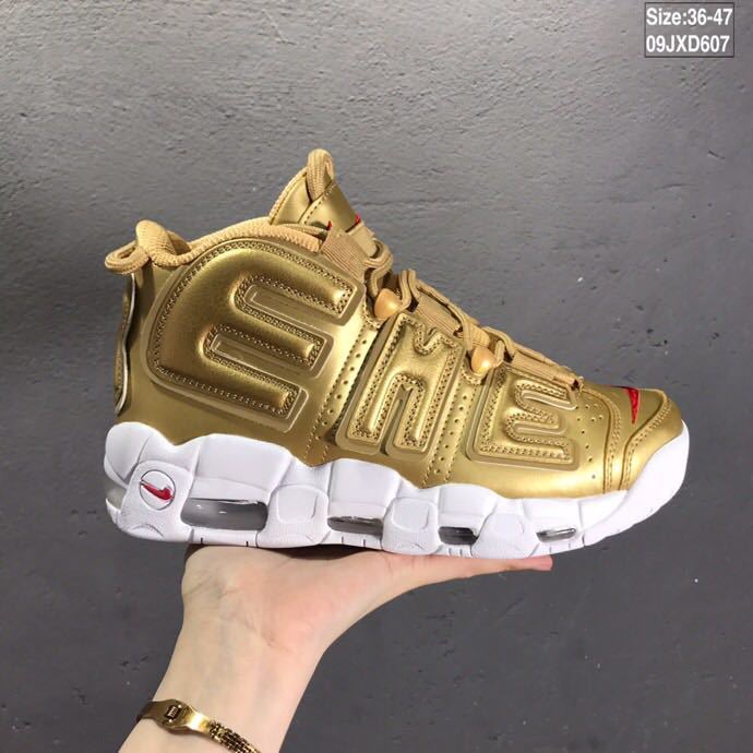 Nike Air More Uptempo Sneakers in Gold 09JXD607 - product image from the listing.