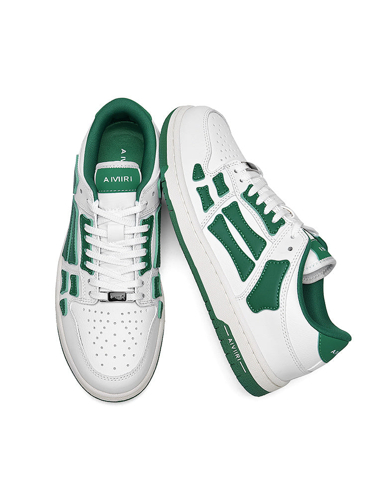 AVIRY Low-Cut Sneakers in White and Green, MFS003-114 - product image from the listing.