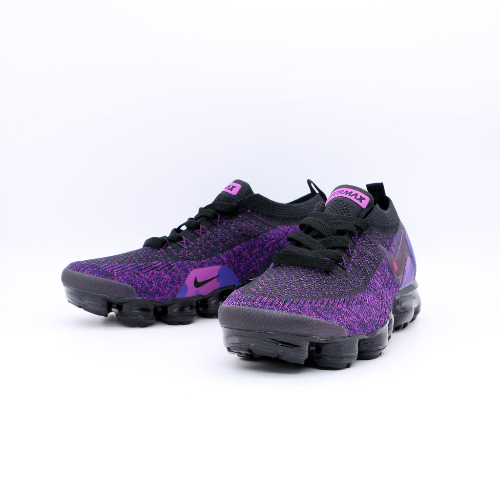 Nike Air VaporMax Flyknit 2 Sneakers in Black Purple Pink 942842-013 - product image from the listing.