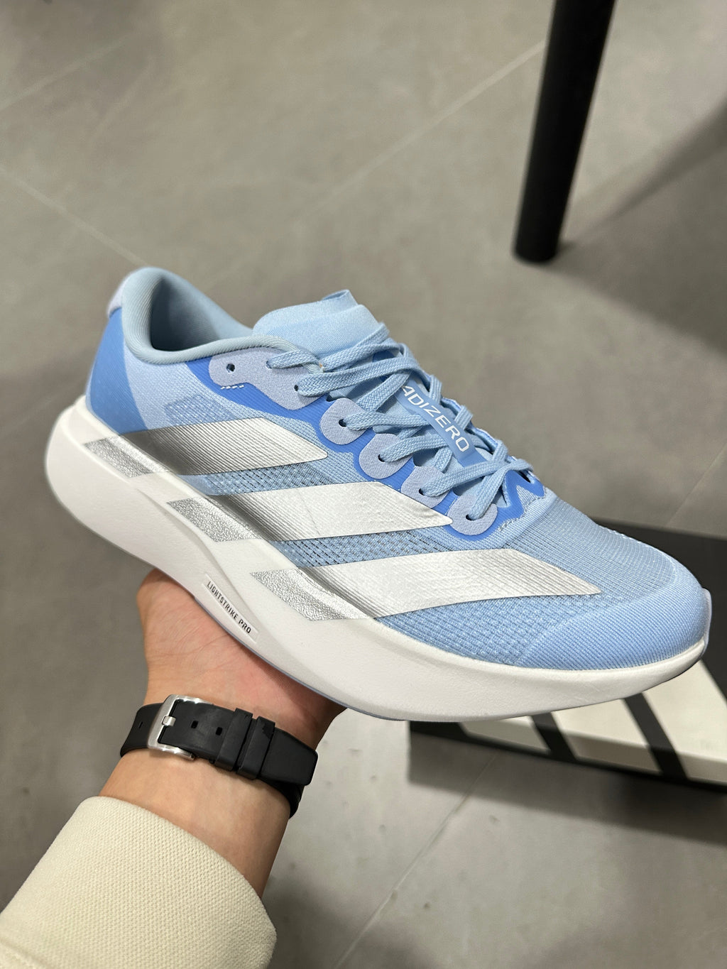 adidas Lightstrike Pro Running Shoes in Blue White JS4453 - product image from the listing.