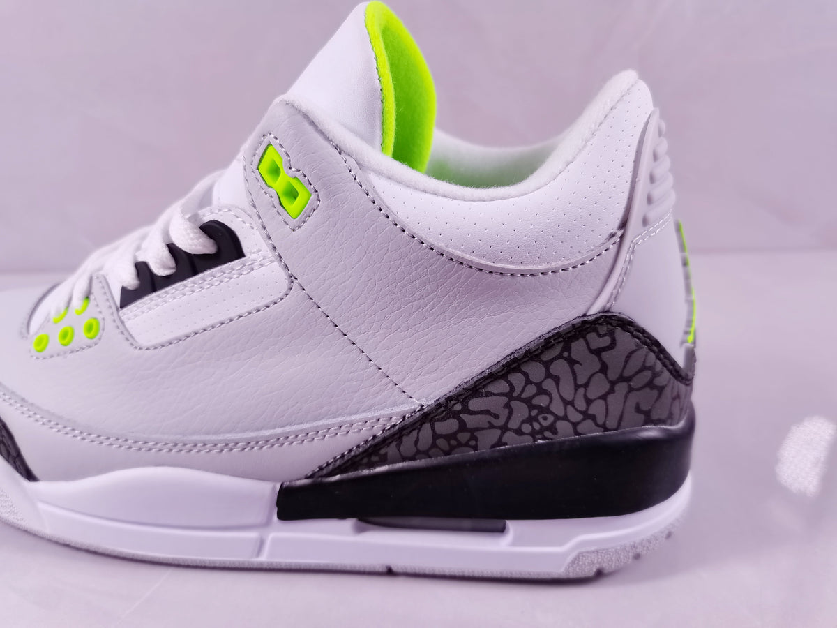 Air Jordan 3 Retro Grey Green Sneakers - product image from the listing.