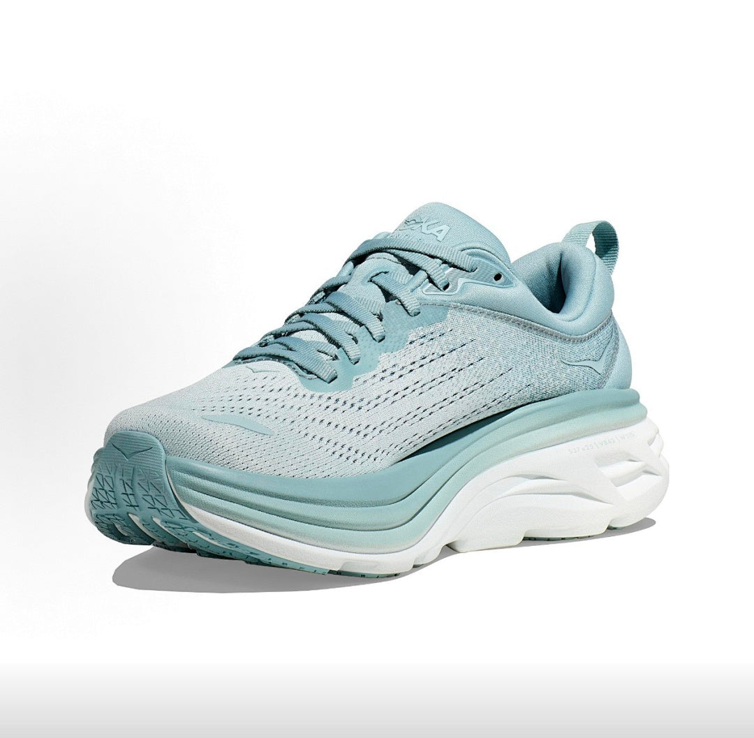 Light Blue HOKA Bondi 8 Running Shoes - product image from the listing.