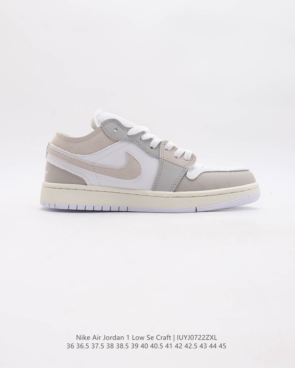"Ivory/Grey" Air Jordan 1 Low SE Craft - product image from the listing.
