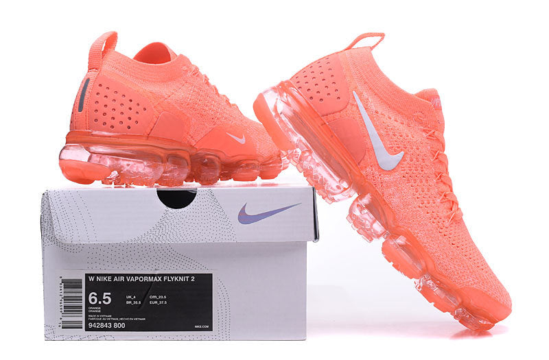 Nike Air VaporMax Flyknit 2 Sneakers in Orange 942843-800 - product image from the listing.