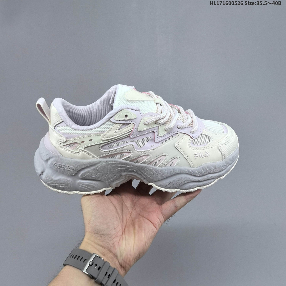 FILA FERN Low-Cut Sneakers in Ivory and Lavender - product image from the listing.