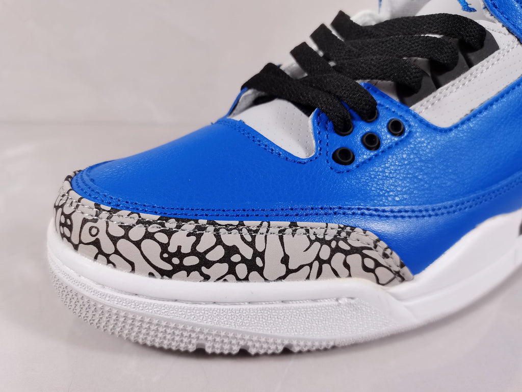 Air Jordan 3 Retro Blue Black Cement Sneakers - product image from the listing.