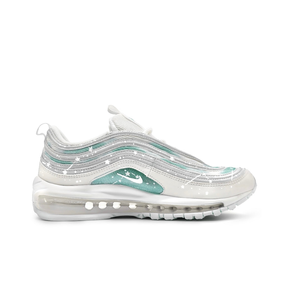 Sneakers, White and Mint Green, - Nike Air Max 97 921826-101 - product image from the listing.