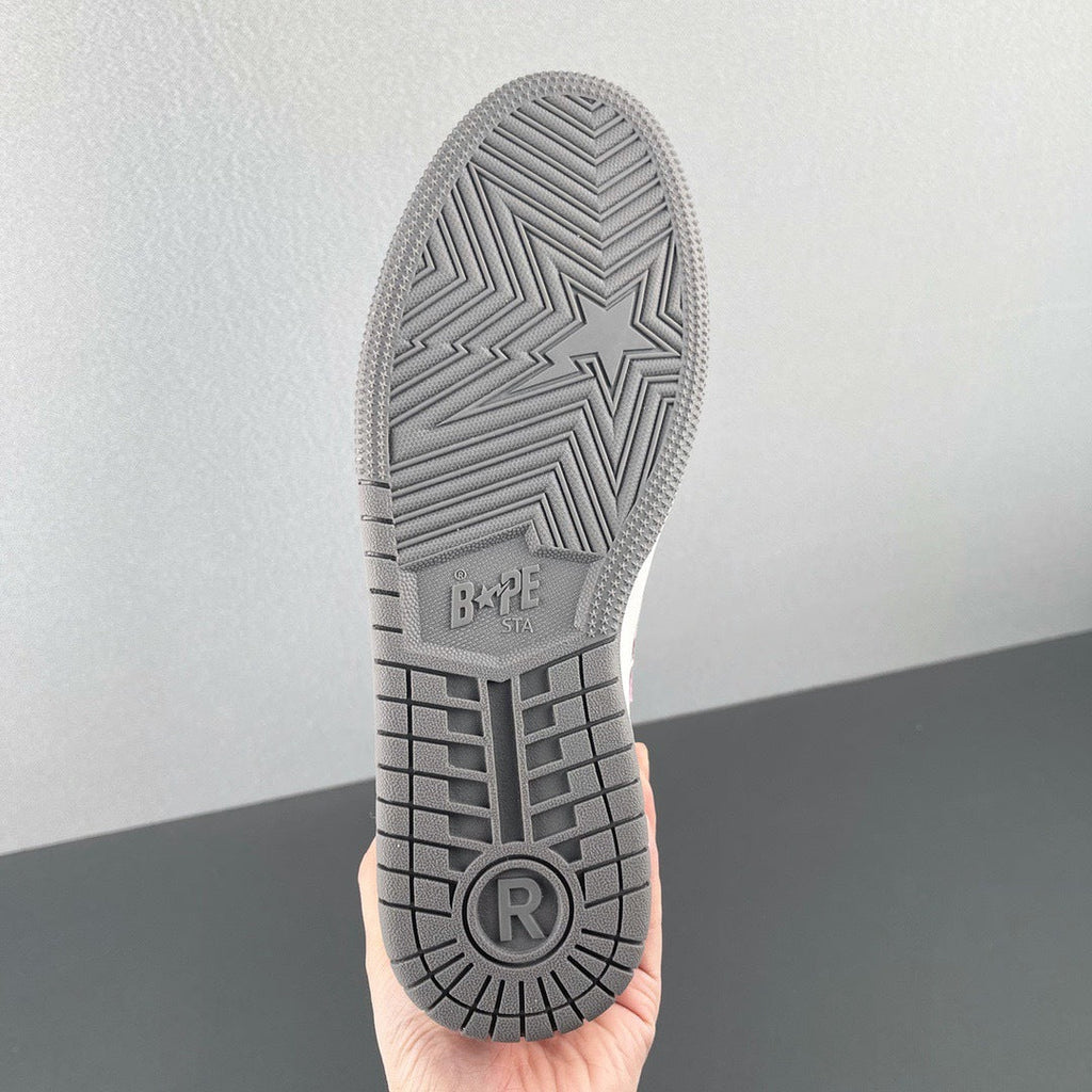 BAPE Sk8 Sta Low-Top Sneakers in White, in Taupe and Pink - product image from the listing.