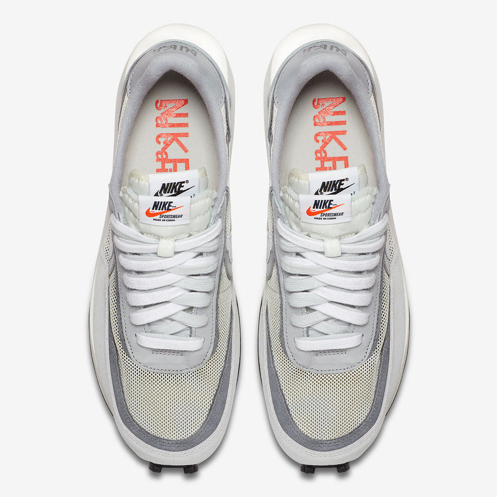 White and Grey Nike x sacai LDWaffle Sneakers BV0073-100 - product image from the listing.
