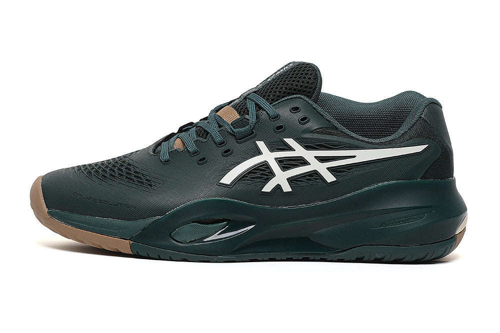 Dark Green ASICS Gel-Resolution Tennis Shoes - product image from the listing.