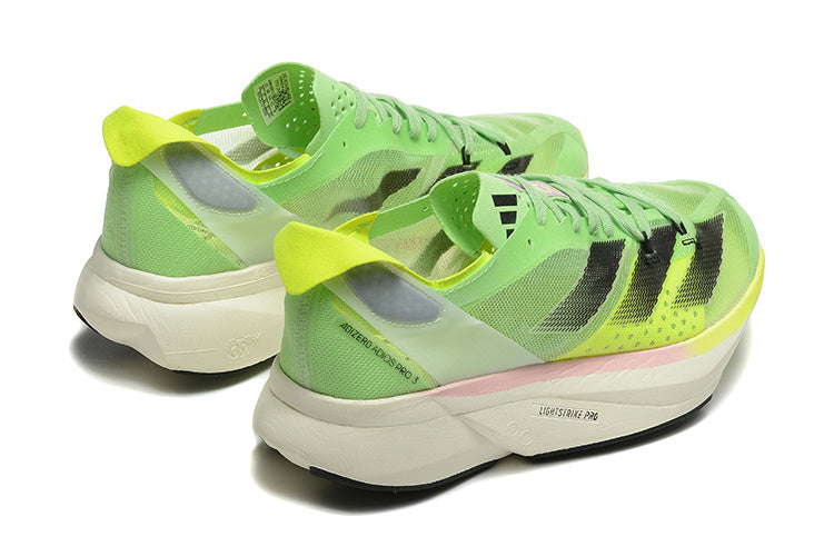 Adidas Adizero Adios Pro 3 Running Shoes, Neon in Green - product image from the listing.
