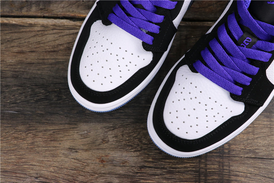 White Black Concord Sneakers - Air Jordan 1 Low 553558-108 - product image from the listing.