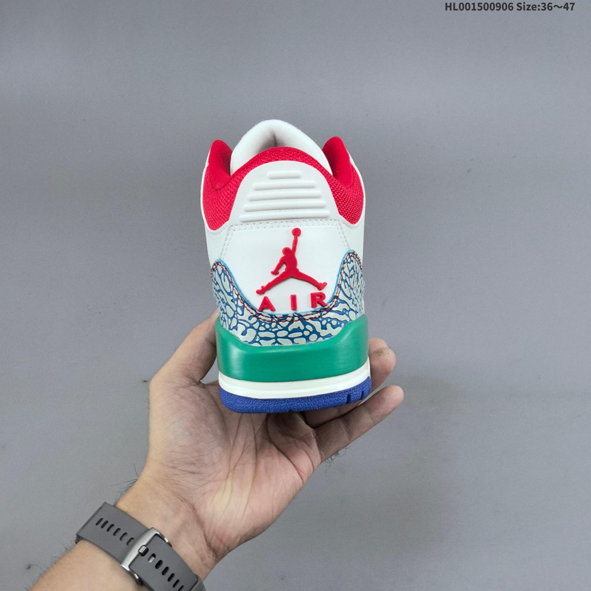 Air Jordan 3 Retro Chalk Track Red Sneakers - product image from the listing.