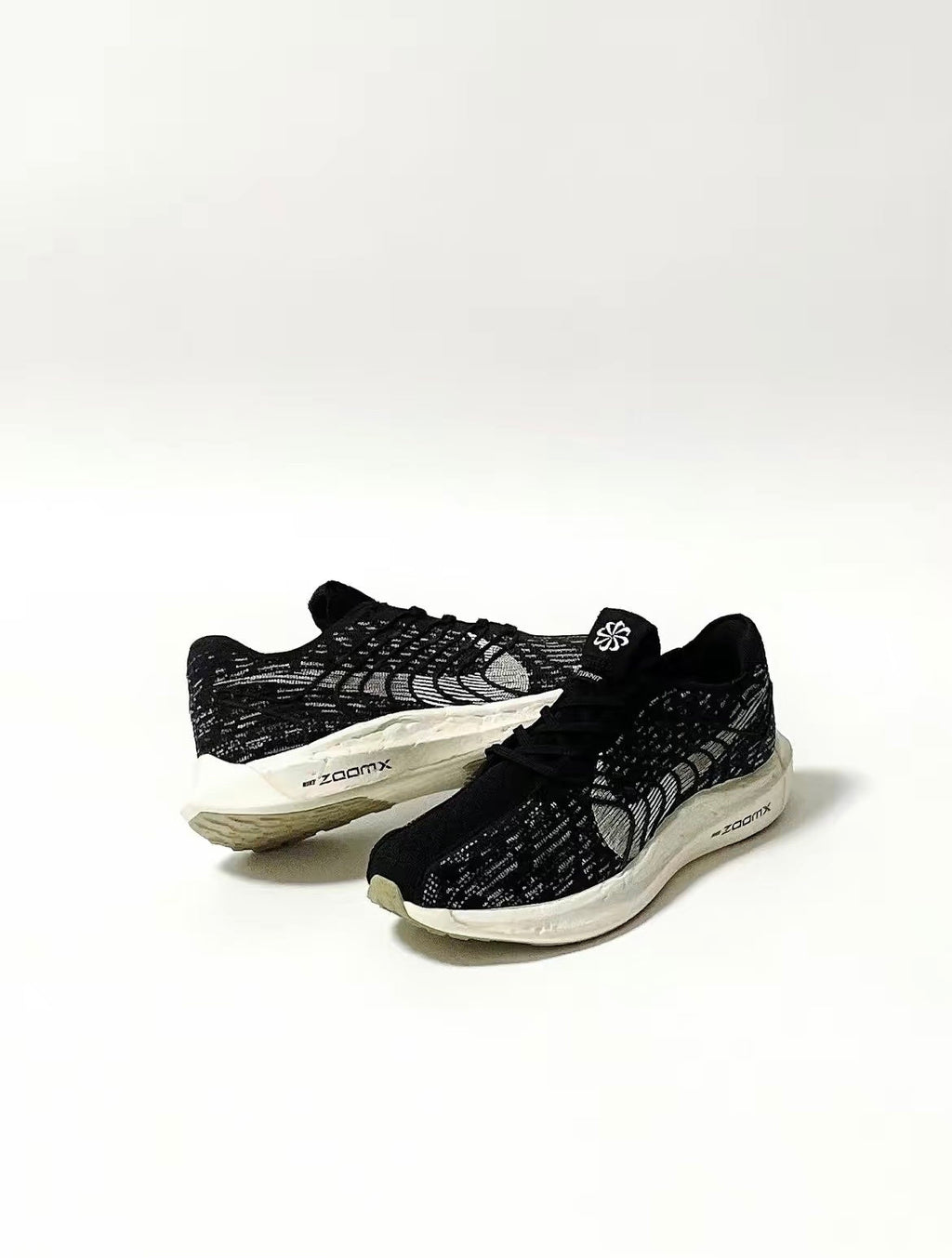 Nike Pegasus Turbo Next Nature Running Shoes in Black White - product image from the listing.