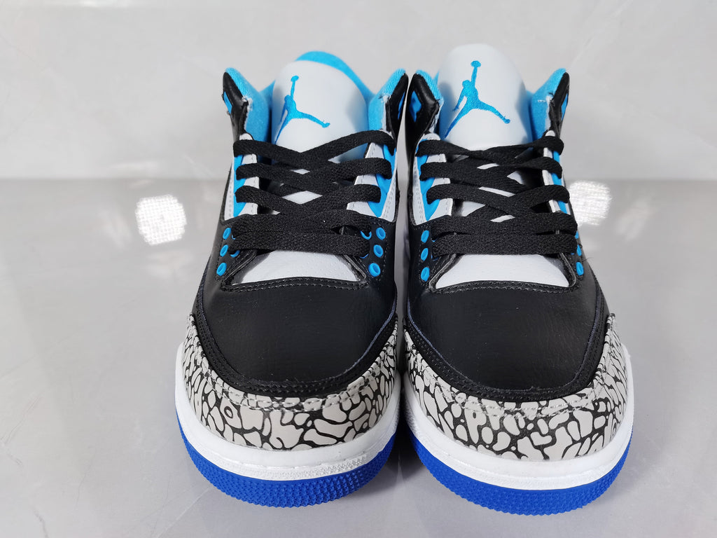 Black Blue Elephant Print Sneakers - Air Jordan 3 Retro - product image from the listing.