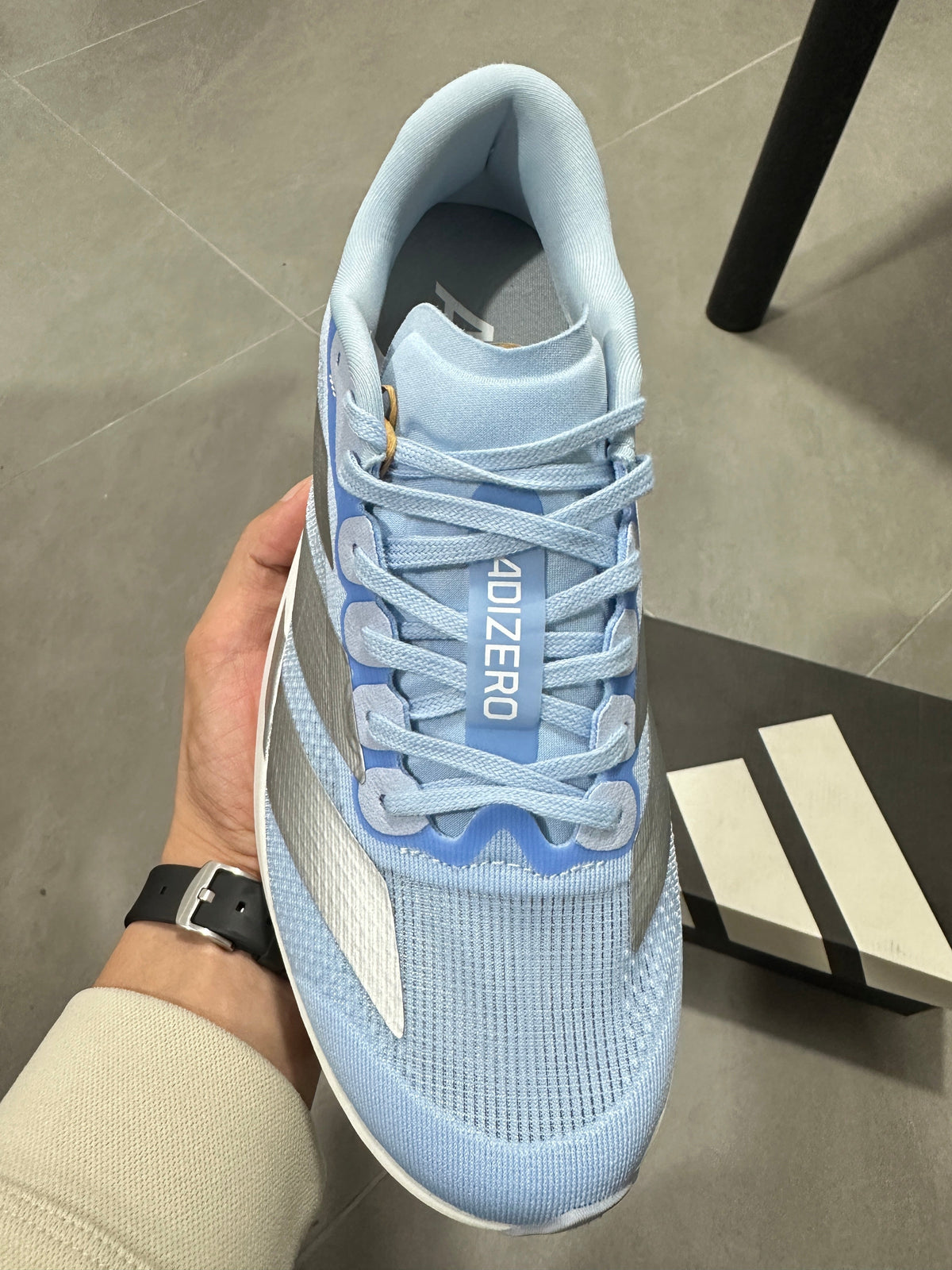 adidas Lightstrike Pro Running Shoes in Blue White JS4453 - product image from the listing.