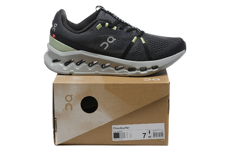 Black and Glacier On Cloudsurfer Running Shoes - product image from the listing.