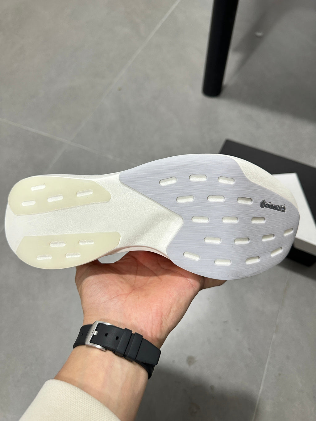 Adidas Adizero EVO SL Running Shoes in White Orange - product image from the listing.