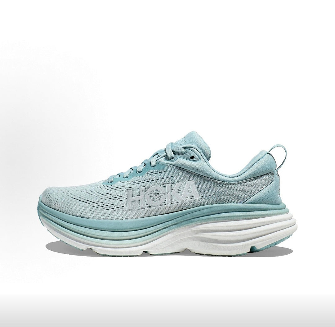Light Blue HOKA Bondi 8 Running Shoes - product image from the listing.